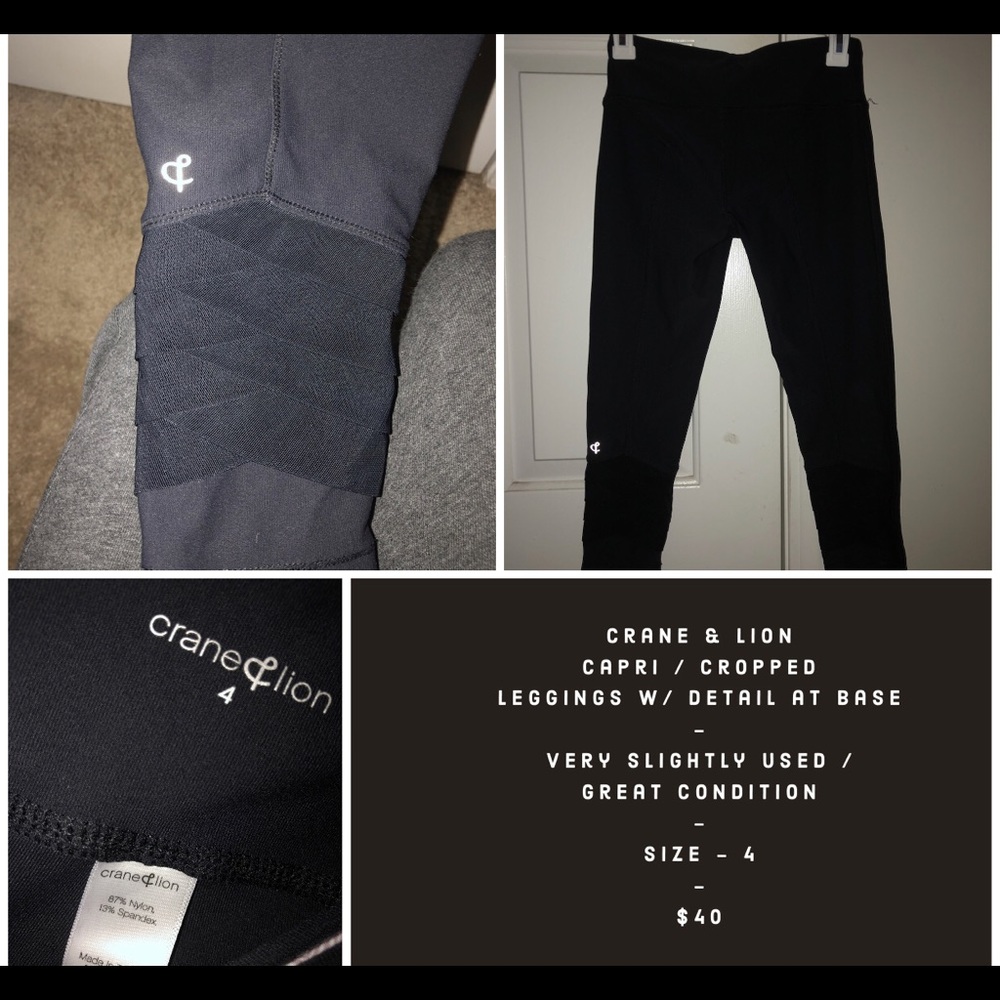 Crane & lion cropped yoga legginge